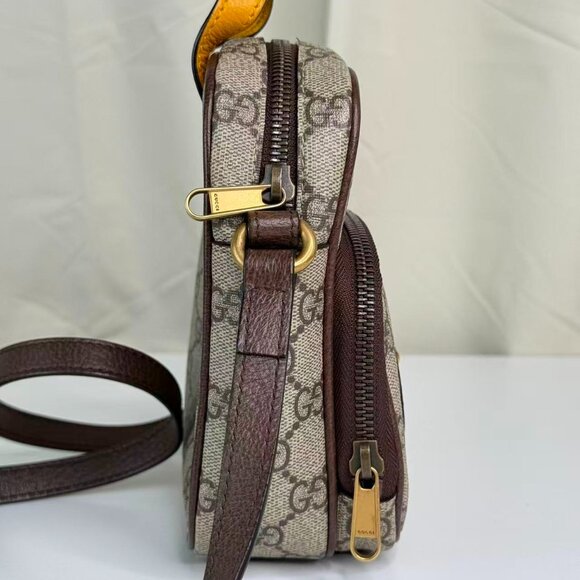 Gucci GG Logo Supreme Vintage Neo Shoulder Bag Crossbody with Gold Lion Emblem - Picture 4 of 8